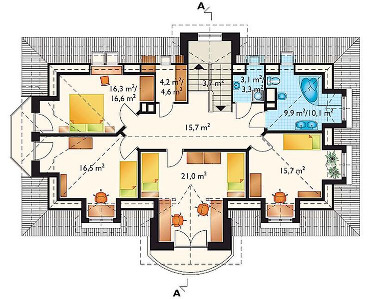 Poddasze projektu Barkentyna - murowana – ceramika