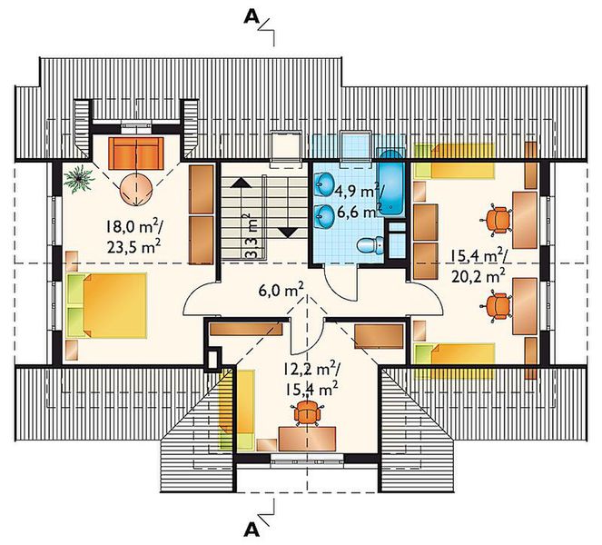 Poddasze projektu Barnaba - murowana – ceramika