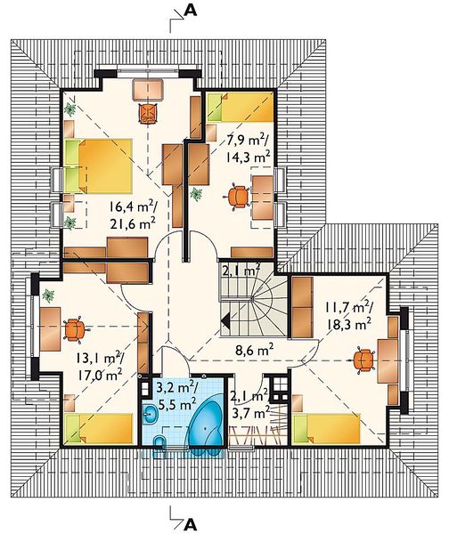 Poddasze projektu Bielik - murowana – ceramika