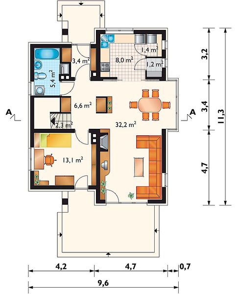 Parter projektu Bogatka - murowana – beton komórkowy
