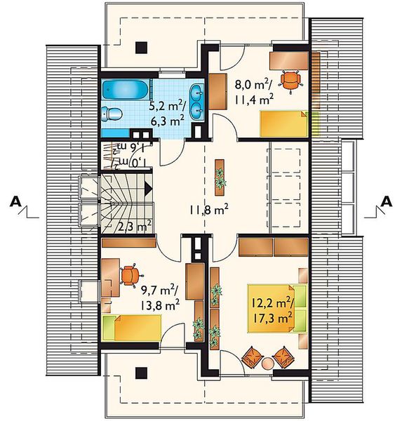 Poddasze projektu Bogatka - murowana – beton komórkowy