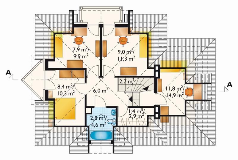 Poddasze projektu Burzan - murowana – ceramika