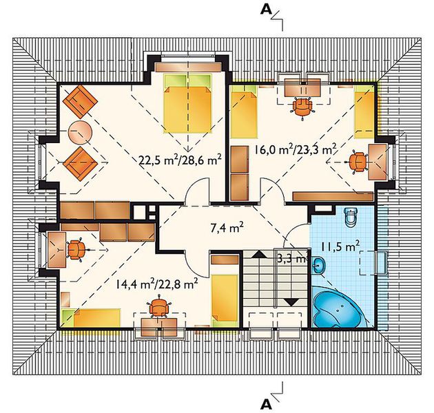 Poddasze projektu Cecylia - murowana – ceramika