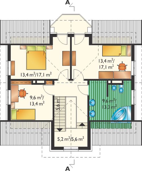 Poddasze projektu Cymelia - murowana – ceramika