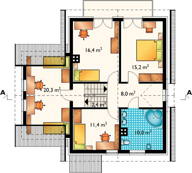Poddasze projektu Damazy - murowana – ceramika