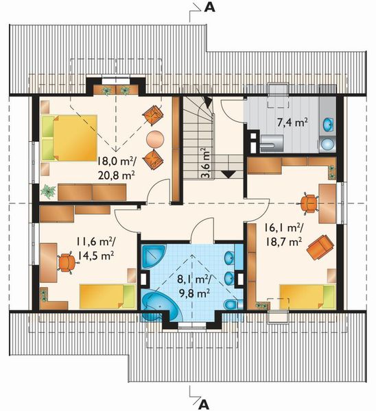 Poddasze projektu Drabant - murowana – ceramika