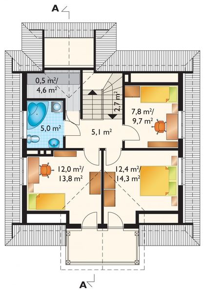 Poddasze projektu Dyl - murowana – ceramika