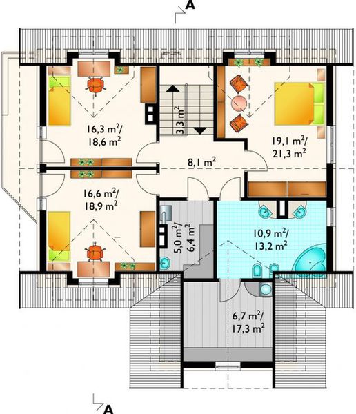 Poddasze projektu Melchior - murowana – ceramika