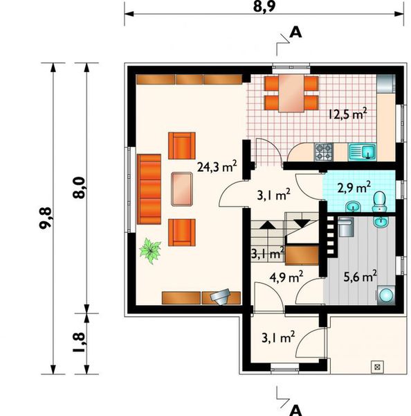 Parter projektu Miłek - murowana - ceramika