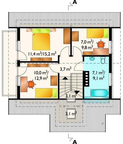 Poddasze projektu Miłek - murowana - ceramika