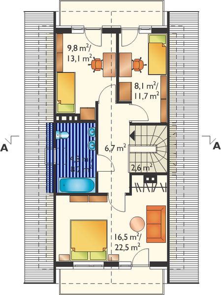 Poddasze projektu Mrówka - murowana – ceramika