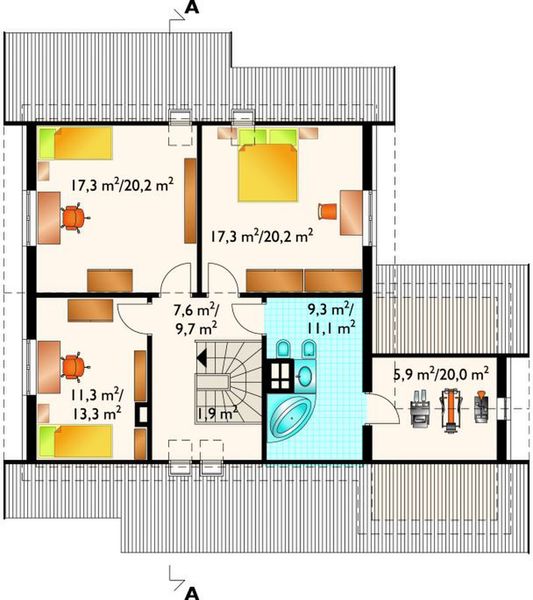 Poddasze projektu Oktawian - murowana – ceramika