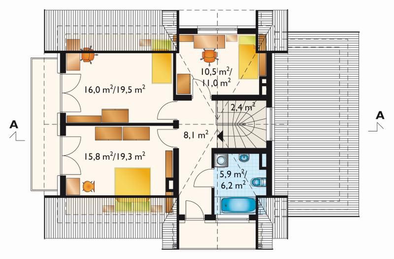 Poddasze projektu Krokus-2 - murowana – ceramika