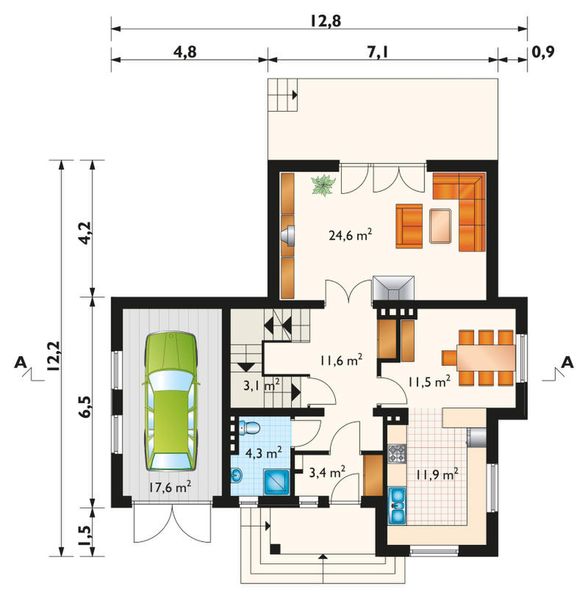 Parter projektu Zorza-2 - murowana – beton komórkowy