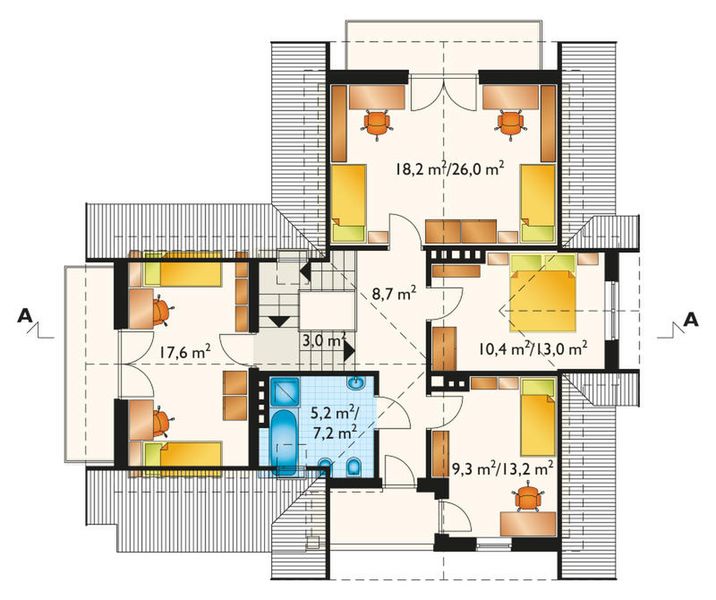 Poddasze projektu Zorza-2 - murowana – beton komórkowy