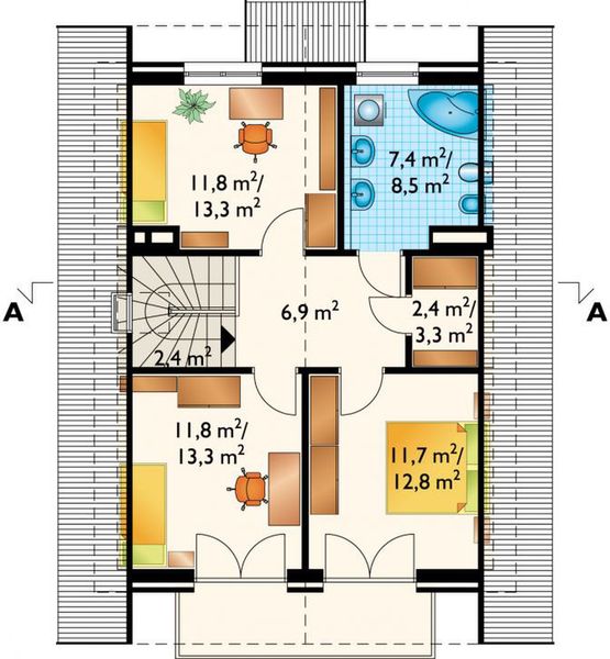 Poddasze projektu Biedronka - murowana – ceramika