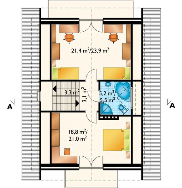 Poddasze projektu Fikus - murowana - klinkier