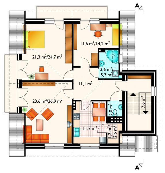 Poddasze projektu Irena - murowana – ceramika