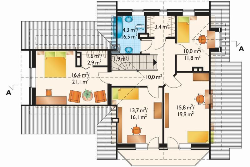 Poddasze projektu Jelonek-2 - murowana – ceramika