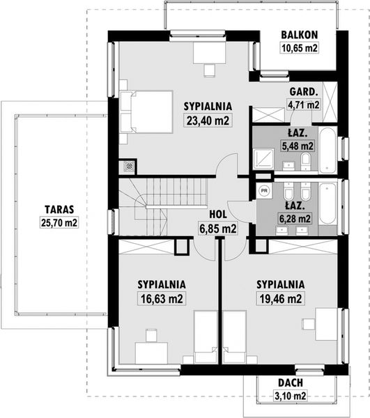 Piętro 1 projektu E-110