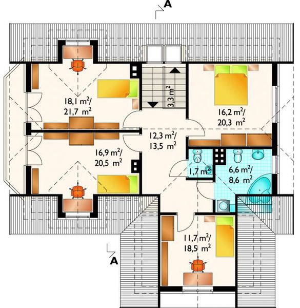 Poddasze projektu Rozalia - murowana – ceramika