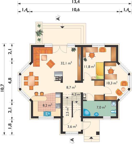 Parter projektu Fiona Ultra Stok - murowana – beton komórkowy