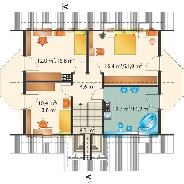 Poddasze projektu Fiona Ultra Stok - murowana – beton komórkowy