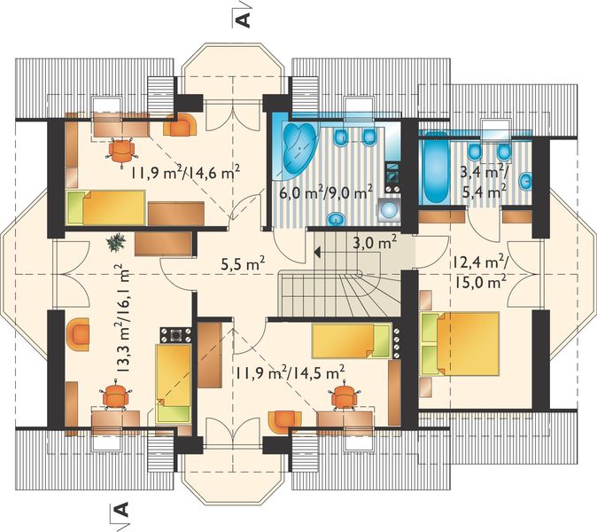 Poddasze projektu Helena Rex - murowana – ceramika