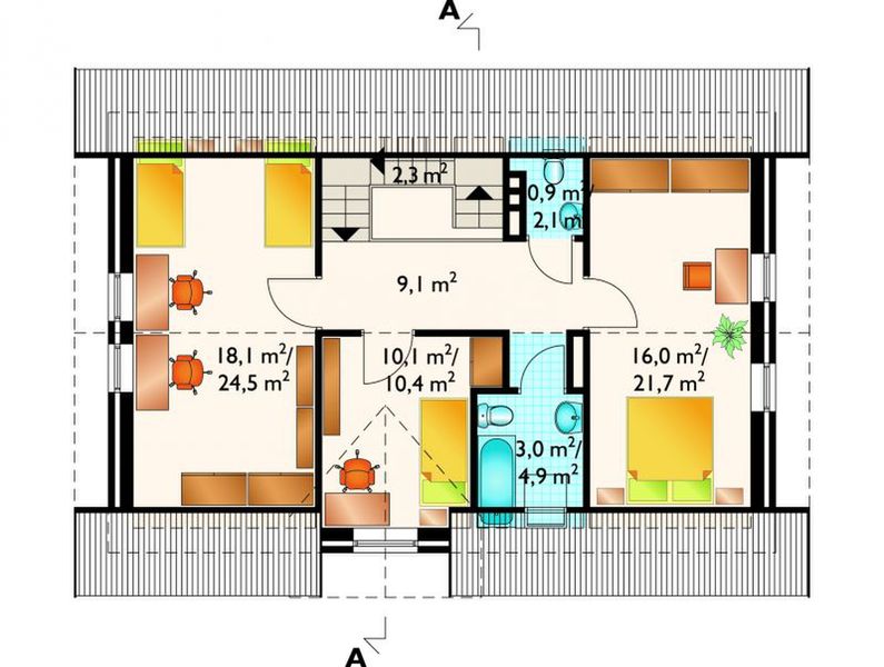Poddasze projektu Wacek - murowana – beton komórkowy