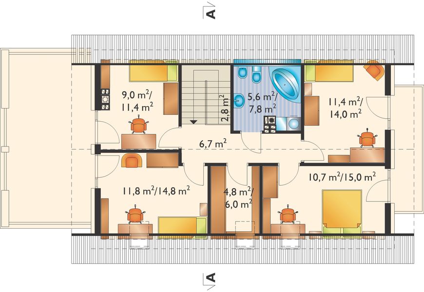 Poddasze projektu Liliana - murowana - beton komórkowy