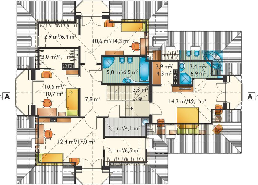 Poddasze projektu Hektor - murowana – beton komórkowy