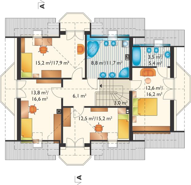 Poddasze projektu Helena Eko - murowana – beton komórkowy
