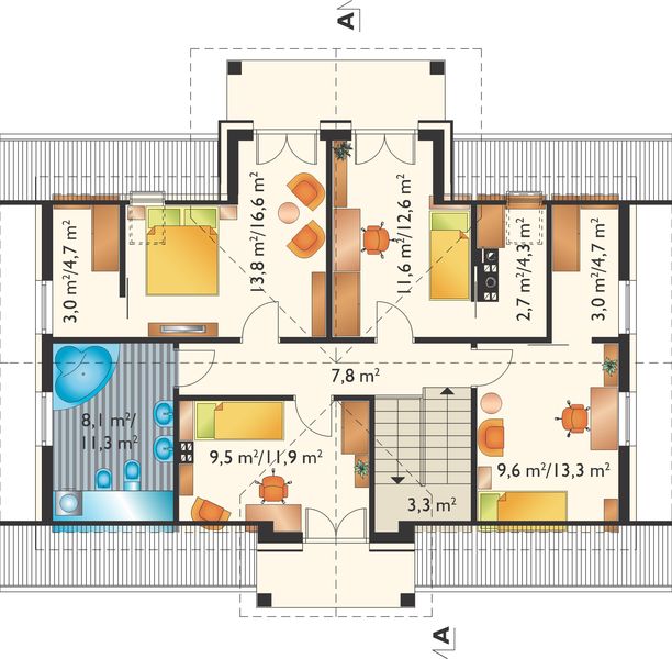 Poddasze projektu Nowina Polo - murowana – beton komórkowy