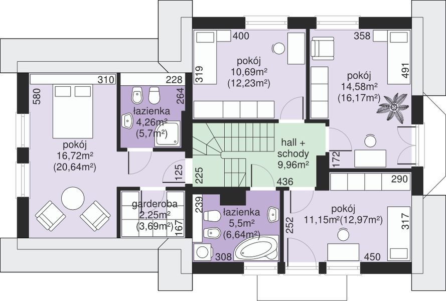 Poddasze projektu Dom przy Przyjaznej 10