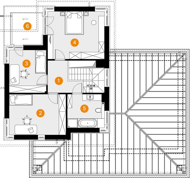 Piętro 1 projektu Hubert I