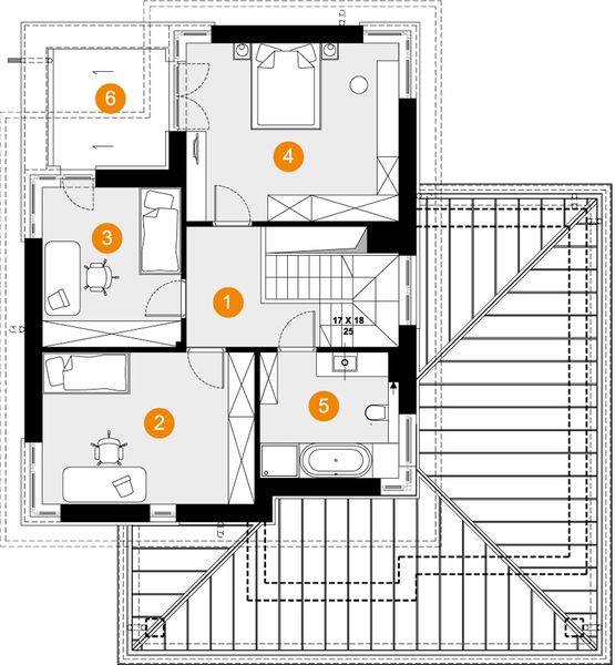 Piętro 1 projektu Hubert II