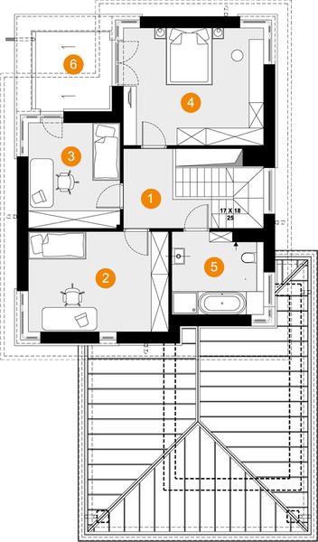 Piętro 1 projektu Hubert III