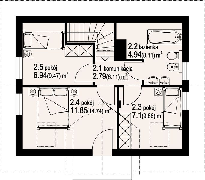 Poddasze projektu Grabów dw