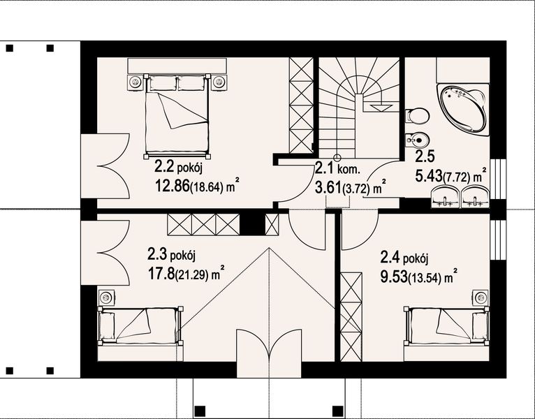 Poddasze projektu Świdnica 2mb
