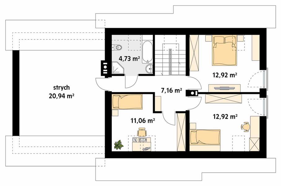 Poddasze projektu Azuryt 4