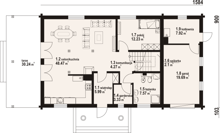 Parter projektu Chmielniki małe dw 17k