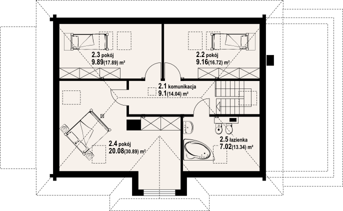 Poddasze projektu Chmielniki małe dw 17k
