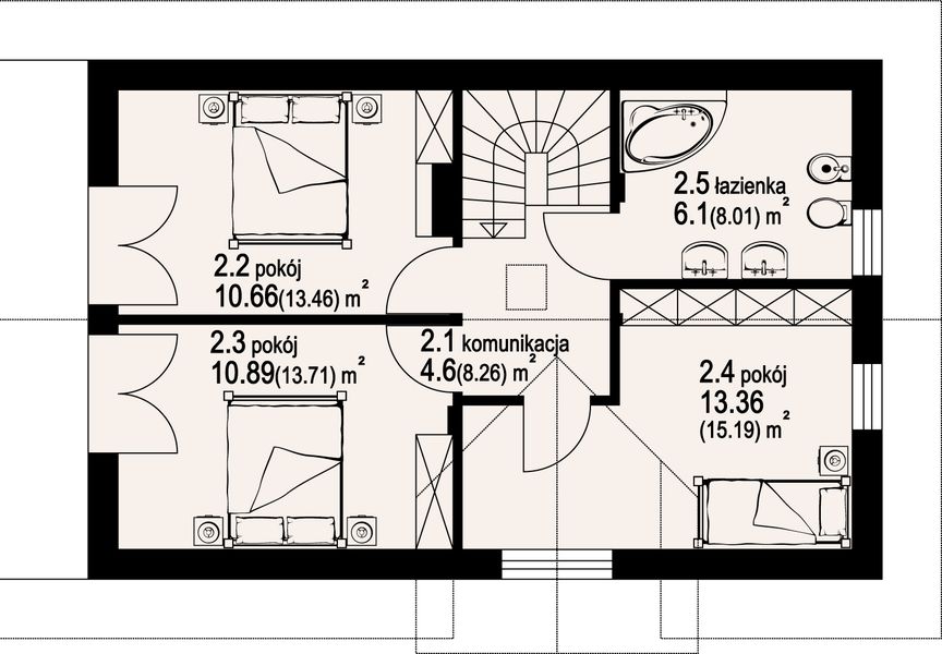 Poddasze projektu Osiek wąski 9-01