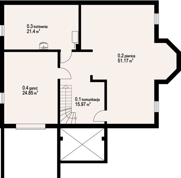 Piwnica projektu Zadębie średnie 19l