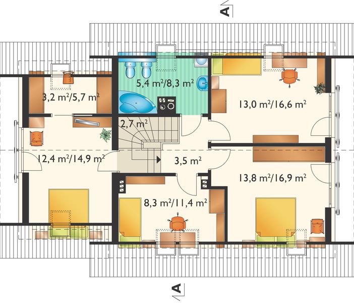 Poddasze projektu Malina Alfa - murowana – silikaty