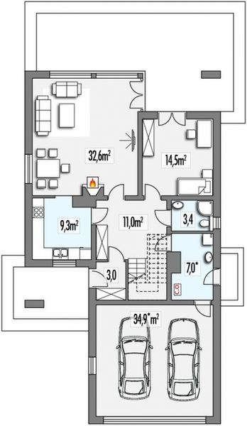 Parter projektu Azyl B 2-garaże