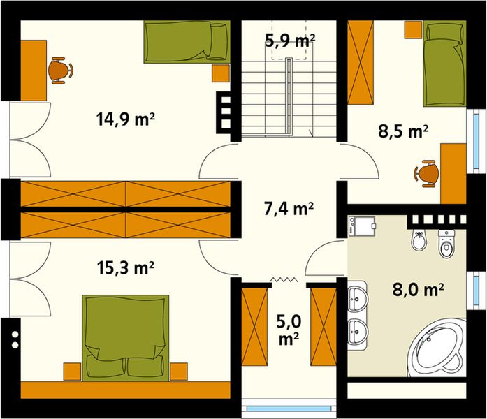 Poddasze projektu Indygo 4 NF40