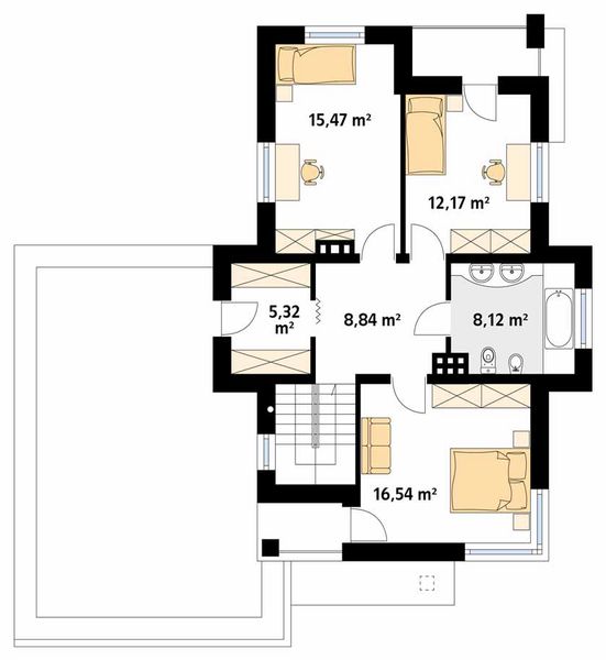 Piętro 1 projektu Cyprys 5