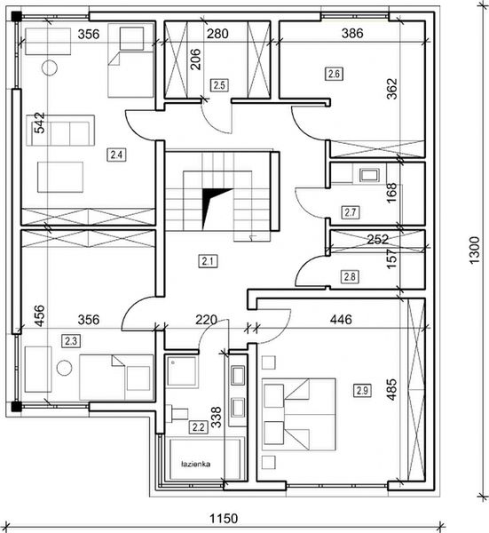 Piętro 1 projektu DN 003b