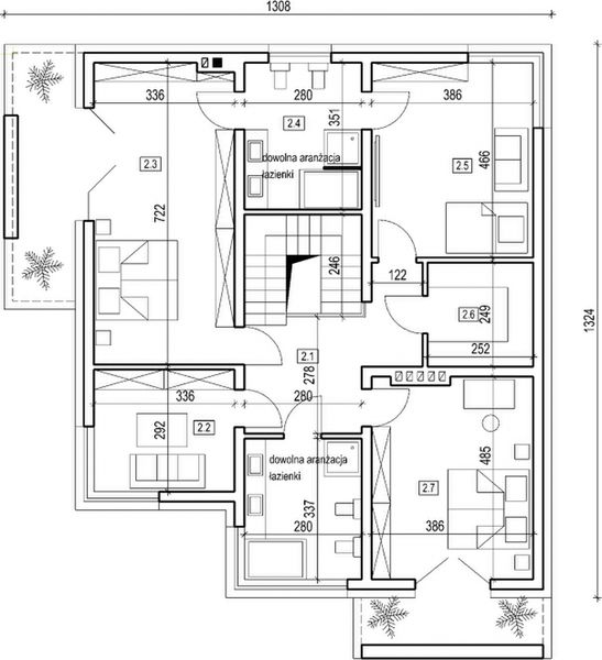Piętro 1 projektu DN 021